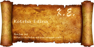 Kotrba Edina névjegykártya